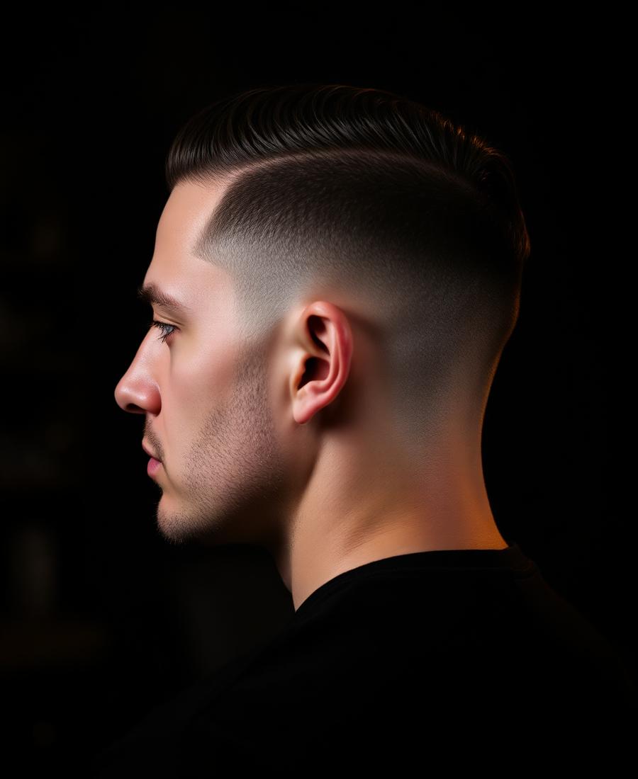 Slick back with tapered sides